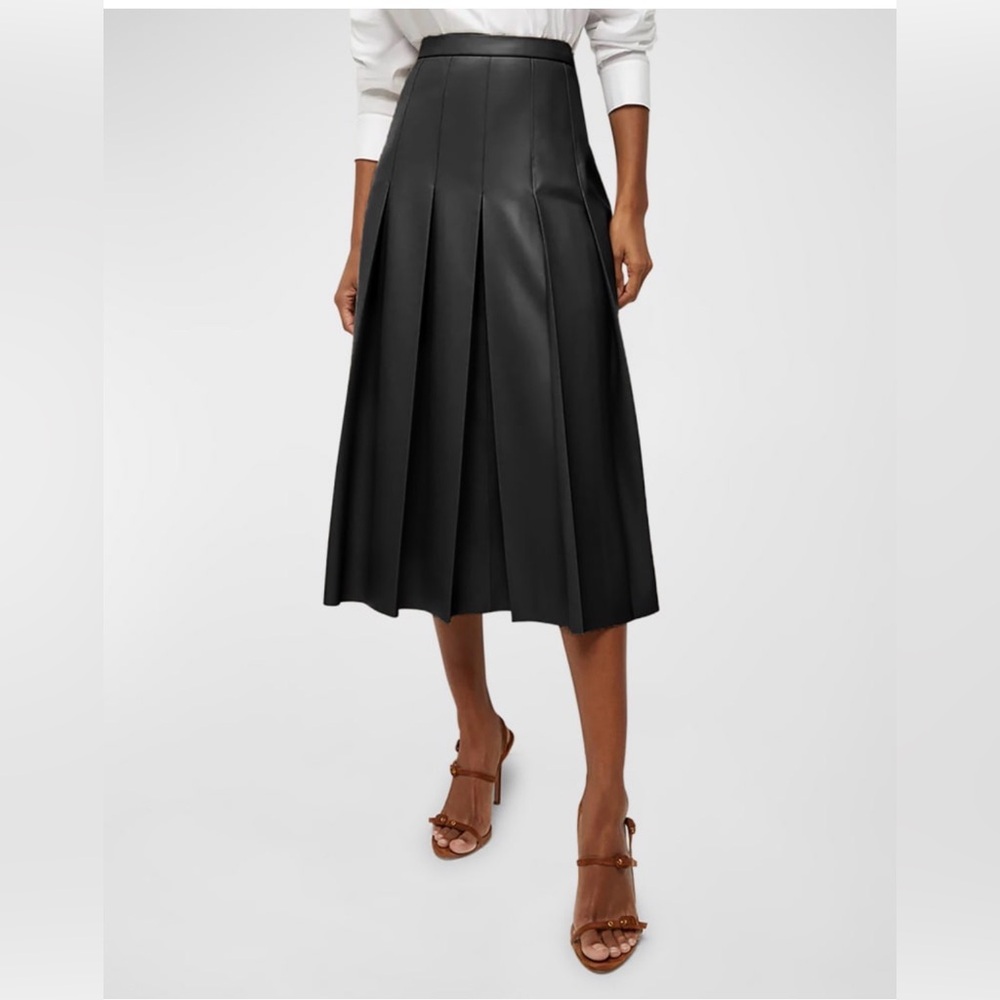 Veronica Beard
Herson Vegan Leather Pleated Midi Skirt
NWT
BLACK
SIZE 12